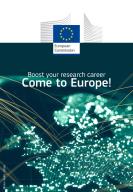 Cover of the "Boost your research career - Come to Europe!" publication depicting an illustration of Europe