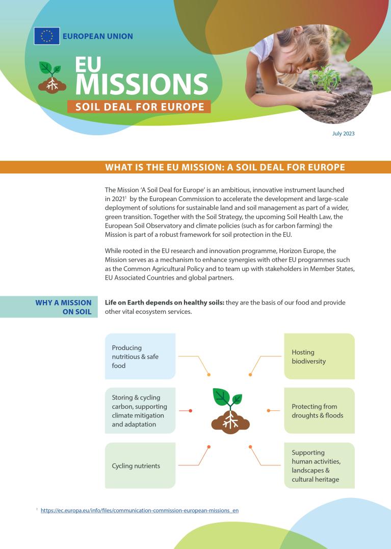 EU missions - Soil deal for Europe : what is the EU mission : a soil deal for Europe