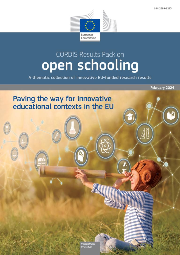 Cover for the "CORDIS results pack on open schooling"