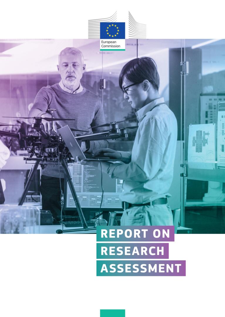 Cover for the "Report on research assessment" publication