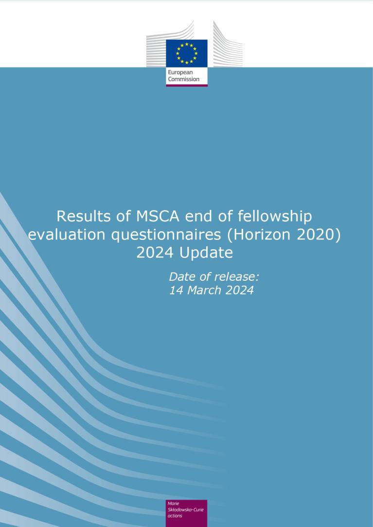 Cover for the "Results of MSCA end of fellowship evaluation questionnaires"
